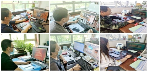 新结公司营销分公司干部职工通过网络旅行360全景展示清静体验场馆